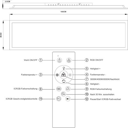 Plafonnier LED Pour Salon Panneau De Plafond à Intensité Variable Changement De Couleur Rgb