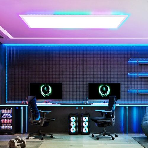 Plafonnier LED Pour Salon Panneau De Plafond à Intensité Variable Changement De Couleur Rgb