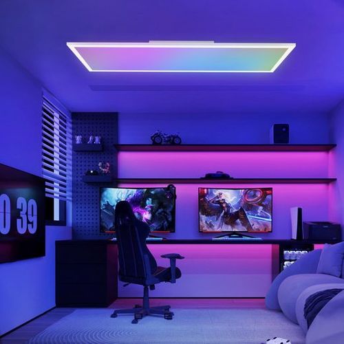 Plafonnier LED à Intensité Variable Pour Salon Changement De Couleur Rgb Cuisine Fête