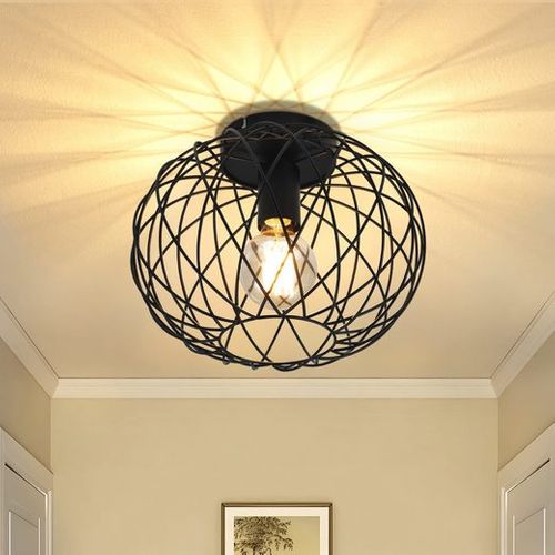 Plafonnier Noir Vintage E27 Rétro Pour Couloir, Max. 40 W