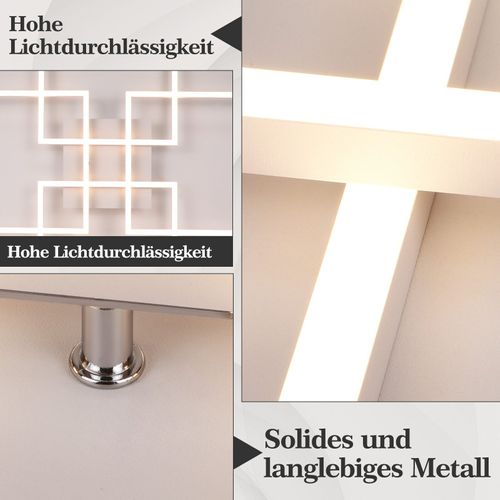 Plafonnier LED De Salon à Intensité Variable 48 W, Lampe De Plafond Moderne Avec Télécommande