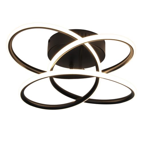 Plafonnier LED Salon Métal 36cm Forme Papillon Plafonnier Noir Dimmable