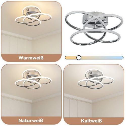 Plafonnier LED Salon Métal 36cm Forme Papillon Plafonnier Blanc Dimmable