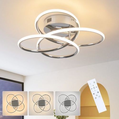 Plafonnier LED Salon Métal 36cm Forme Papillon Plafonnier Blanc Dimmable