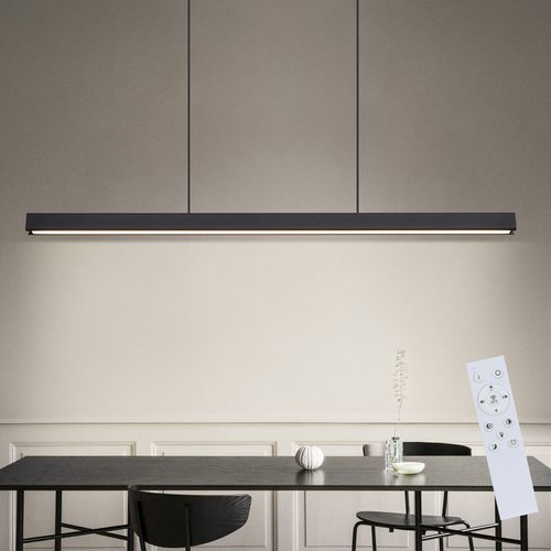 Suspension Salle à Manger 148 Cm Noir Lampe Suspension Linéaire 37w Dimmable Cuisine