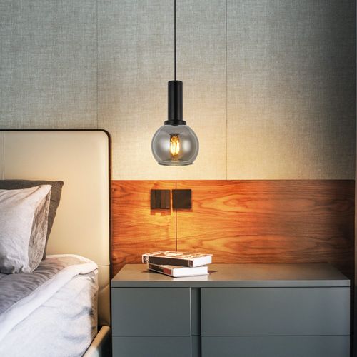 Suspension Salle à Manger 1 Flamme Noire E27 Suspension Vintage Pour Salon