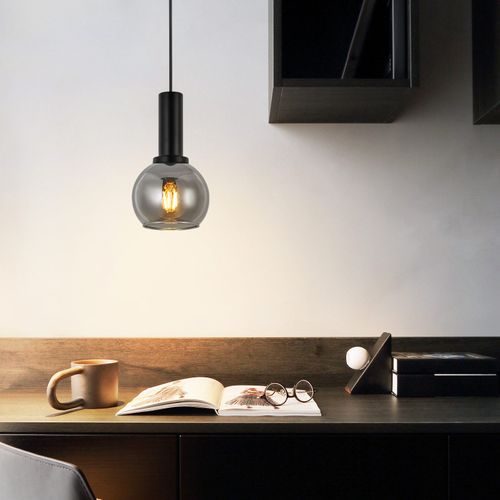 Suspension Salle à Manger 1 Flamme Noire E27 Suspension Vintage Pour Salon
