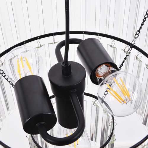 Suspension Salle à Manger E27 Design Cristal Lampe Suspendue Pour Salon Cuisine