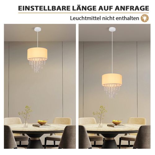 Suspension Salle à Manger E27 Moderne Cristal Tissu Suspension Lampe Salon Couloir