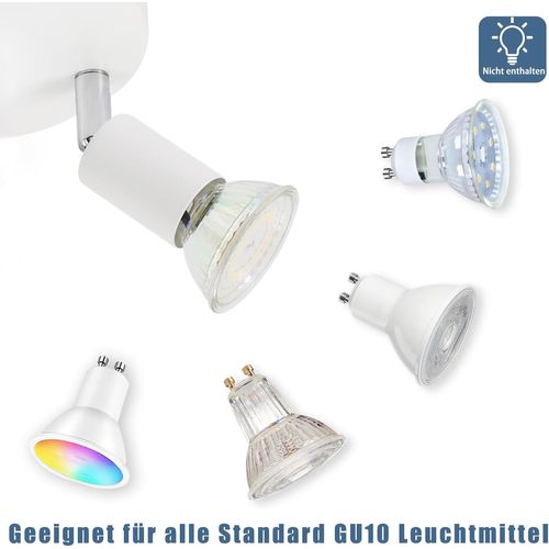 Spot De Plafond 4 Flammes Gu10 Lampe De Plafond En Métal Pour Chambre Cuisine Couloir