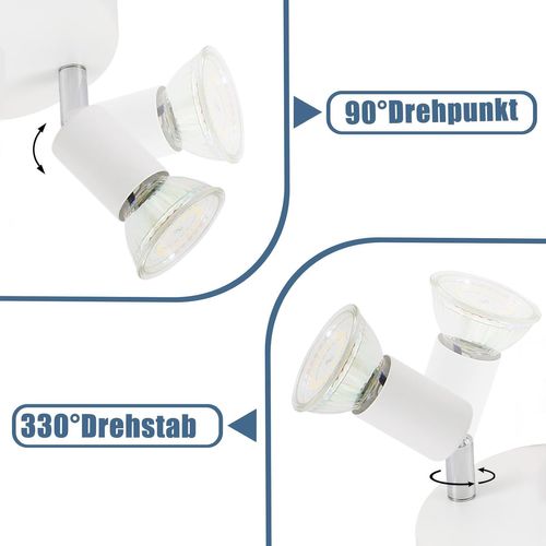 Spot De Plafond 4 Flammes Gu10 Lampe De Plafond En Métal Pour Chambre Cuisine Couloir