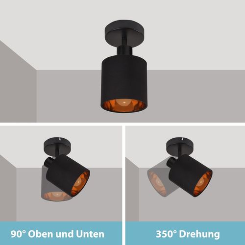 Spot De Plafond 1 Flamme Vintage Orientable 350° E14 Salon