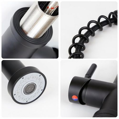 Robinet De Cuisine Noir Robinet Douche Extensible Pivotant Cuisine Salle De Bain