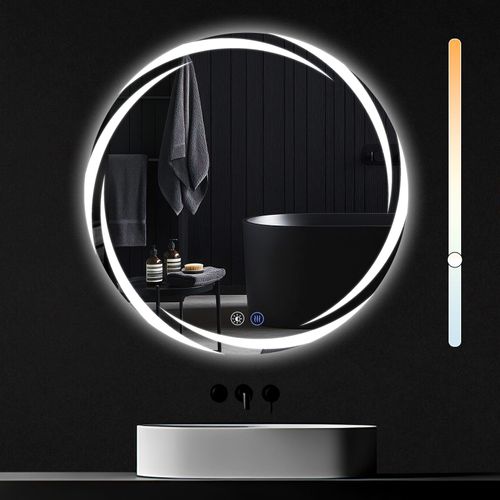 Miroir De Salle De Bain Avec Éclairage Miroir De Salle De Bain Rond Moderne Ip44