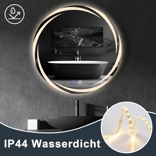 Miroir De Salle De Bain Avec Éclairage Miroir De Salle De Bain Rond Moderne Ip44