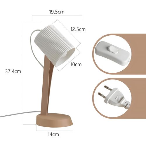 Lampe De Table Blanche Avec Câble De Salon Avec Interrupteur à Bascule