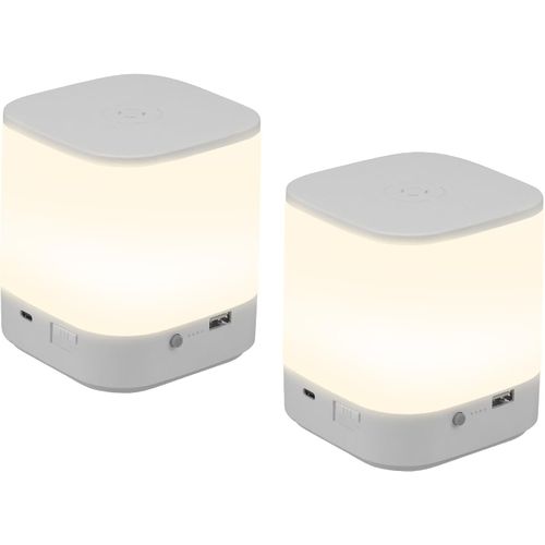 Lot De 2 Lampes De Table LED Blanches à Intensité Variable