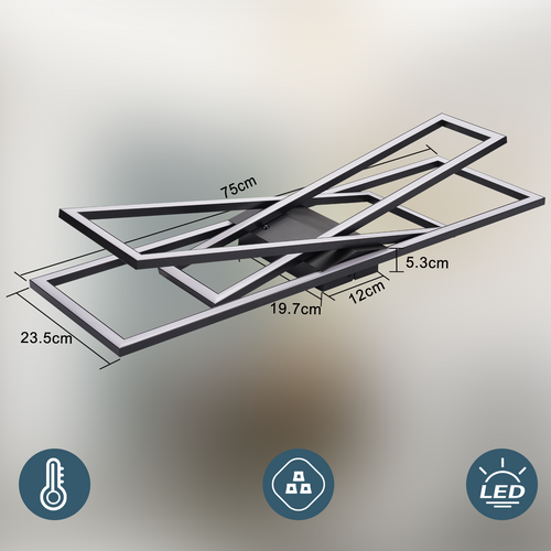 Plafonnier LED Pour Chambre à Coucher - Noir 45 W