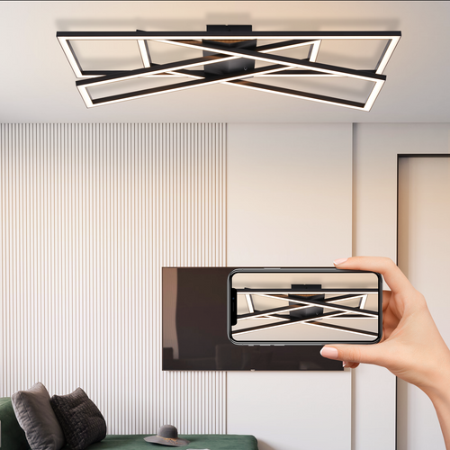 Plafonnier LED Pour Chambre à Coucher - Noir 45 W