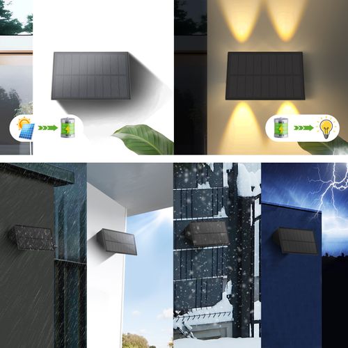 Applique Solaire D'extérieur - Lumière Blanche Chaude Pour Extérieur Pour Clôture