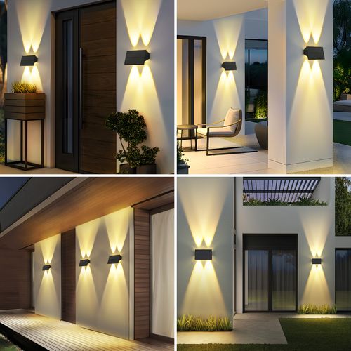 Lampes Solaires D'extérieur - 4 Appliques Solaires Clôture Terrasse Balcon