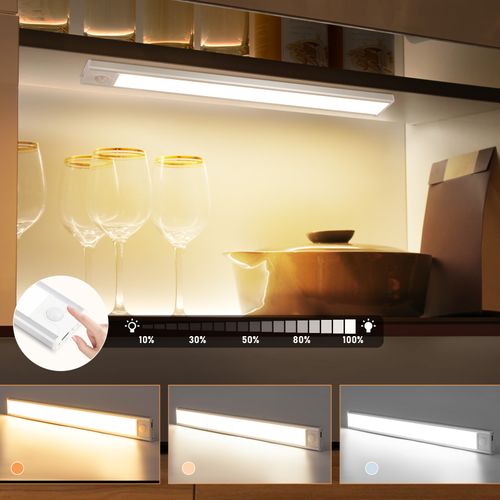 Lot De 2 Lampes LED Argenté Encastrables Avec Détecteur De Mouvement - 40 Cm