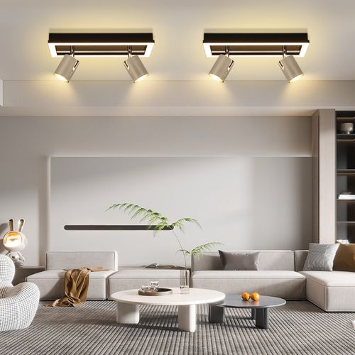 Spot De Plafond LED 2 Ampoules - Spots Gu10 Orientables 12 W