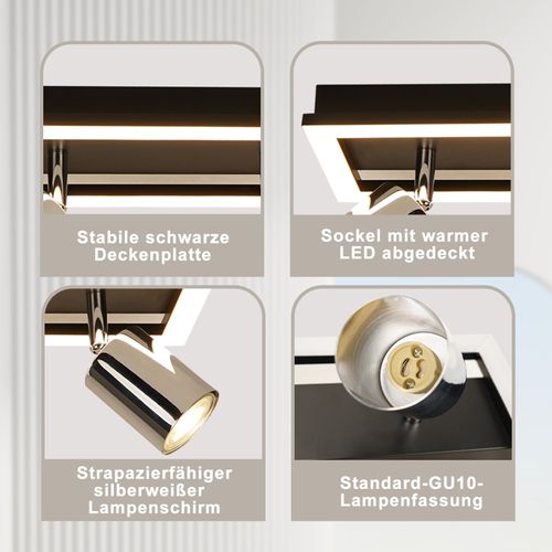 Spot LED De Plafond 3 Ampoules - Spots Gu10 Orientables 15 W 42 Cm