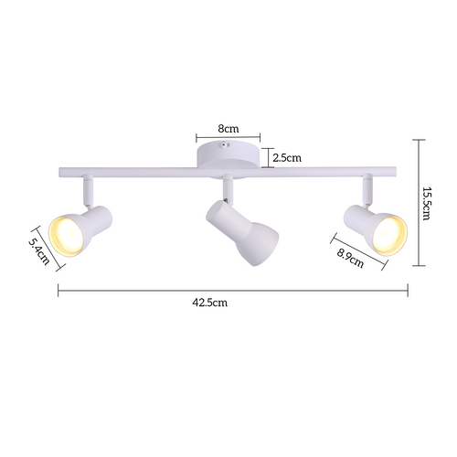 Spot De Plafond 3 Ampoules Noir - Spots Gu10 Orientables