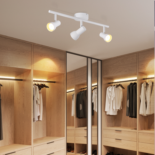 Spot De Plafond 3 Ampoules Noir - Spots Gu10 Orientables