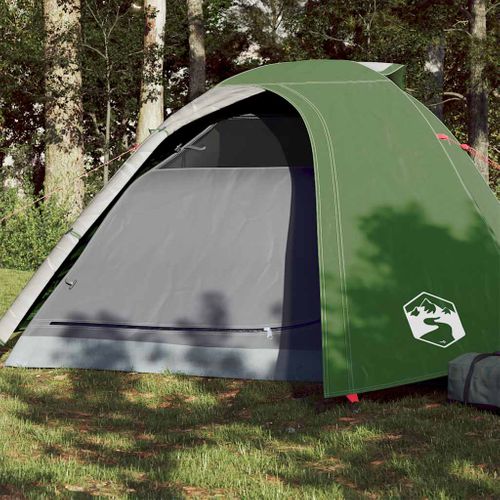Tente De Camping à Dôme 4 Personnes Vert Imperméable