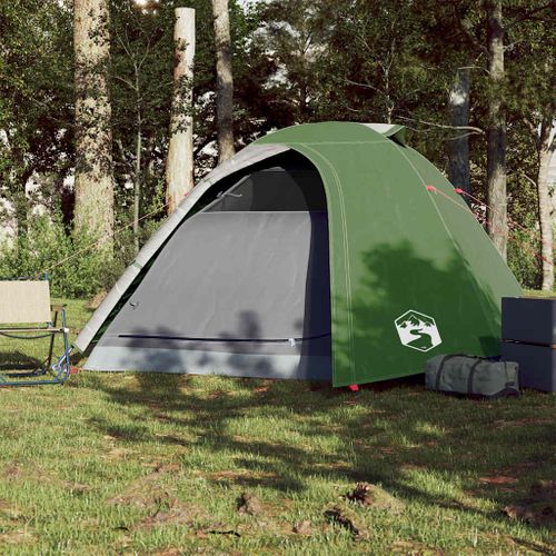 Tente De Camping à Dôme 4 Personnes Vert Imperméable
