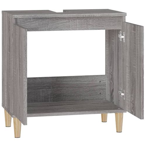 Meuble D'évier Sonoma Gris 58x33x60 Cm Bois D'ingénierie
