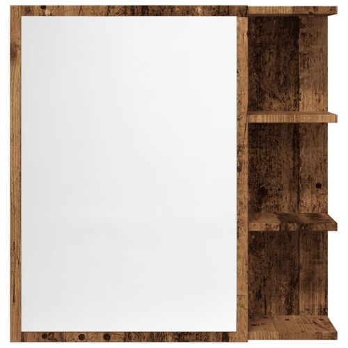 Armoire à Miroir De Salle De Bain Vieux Bois 62,5x20,5x64 Cm