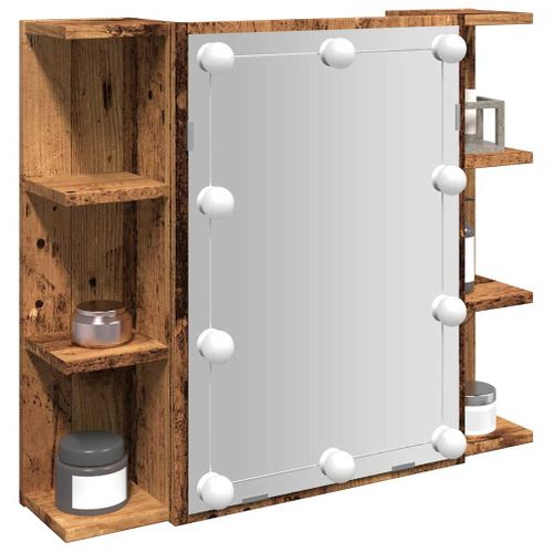 Armoire à Miroir Avec LED Vieux Bois 70x16,5x60 Cm