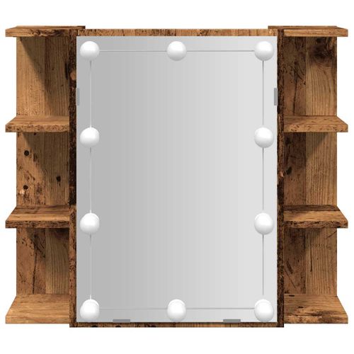 Armoire à Miroir Avec LED Vieux Bois 70x16,5x60 Cm