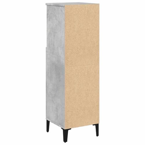 Armoire De Salle De Bain Gris Béton 30x30x100 Cm