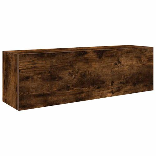 Armoire Murale De Bain Chêne Fumé 100x25x30cm Bois D'ingénierie