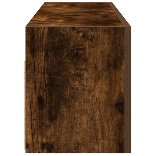 Armoire Murale De Bain Chêne Fumé 100x25x30cm Bois D'ingénierie