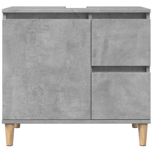 Armoire D'évier Gris Béton 65x33x60 Cm Bois D'ingénierie