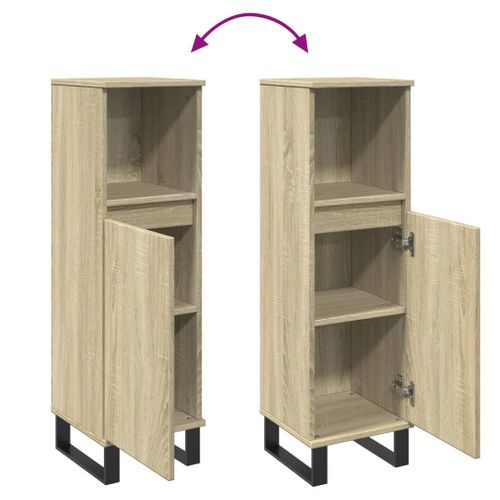 Armoire Salle De Bain Chêne Sonoma 30x30x100 Cm