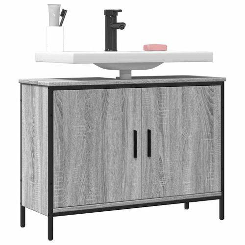 Armoire Lavabo De Salle De Bain Sonoma Gris 80x30x60 Cm