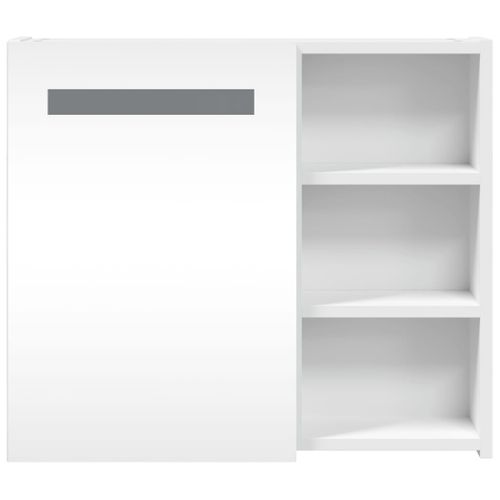 Armoire De Salle De Bain à Miroir Avec LED Blanc 60x13x52 Cm