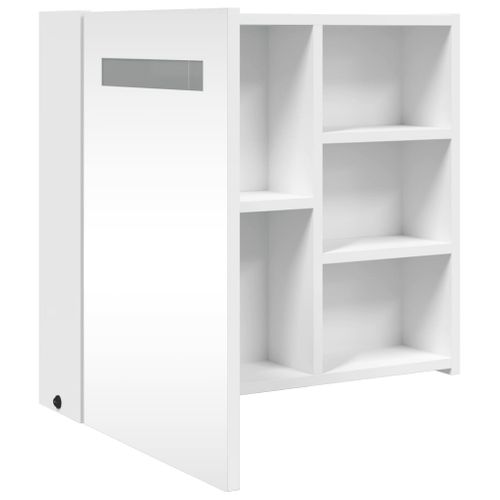 Armoire De Salle De Bain à Miroir Avec LED Blanc 60x13x52 Cm