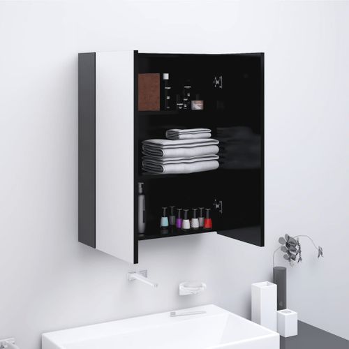 Armoire à Miroir De Salle De Bain 60x15x75 Cm Mdf Anthracite