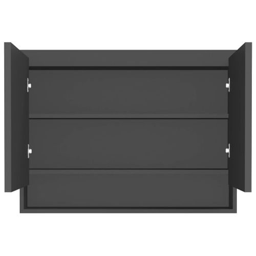 Armoire à Miroir De Salle De Bain 80x15x60 Cm Mdf Anthracite