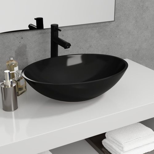 Lavabo Verre 50x37x14 Cm Noir