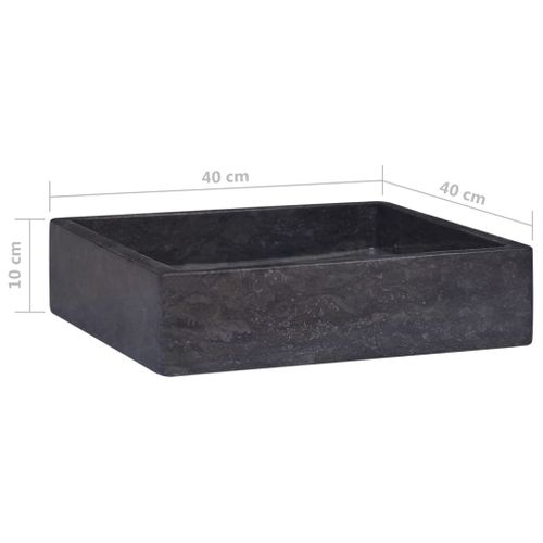 Lavabo Noir 40x40x10 Cm Marbre