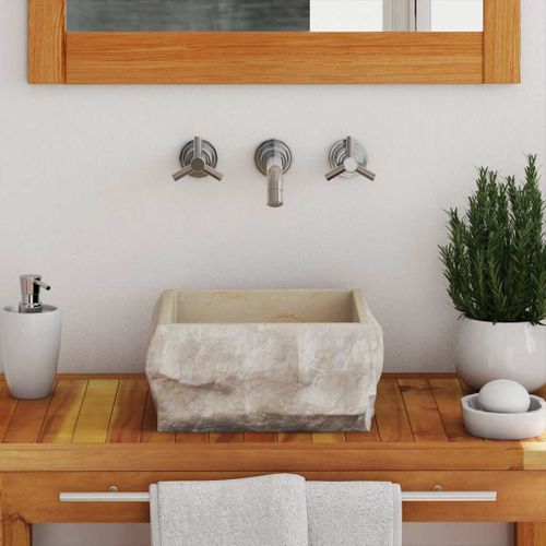 Lavabo Crème 30x30x13 Cm Marbre