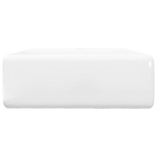 Luxueuse Vasque Céramique Carrée Avec Trop Plein 41 X 41 Cm